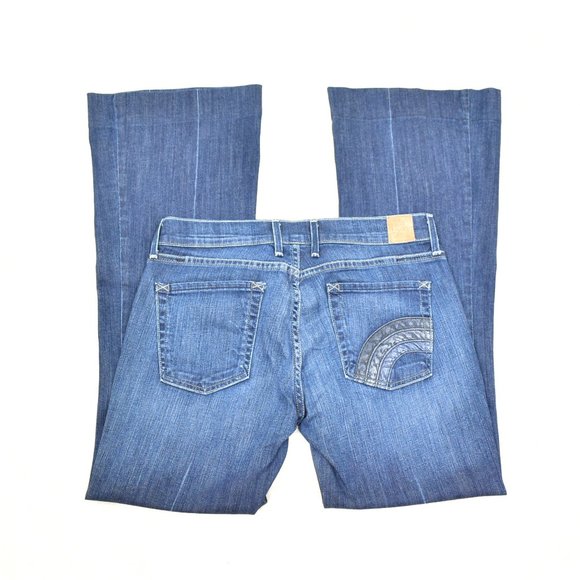 Lucky Brand Women's 8 x 29 Sundown Wide Leg Mid Rise Jeans Blue Inseam 30 inch - Picture 1 of 15